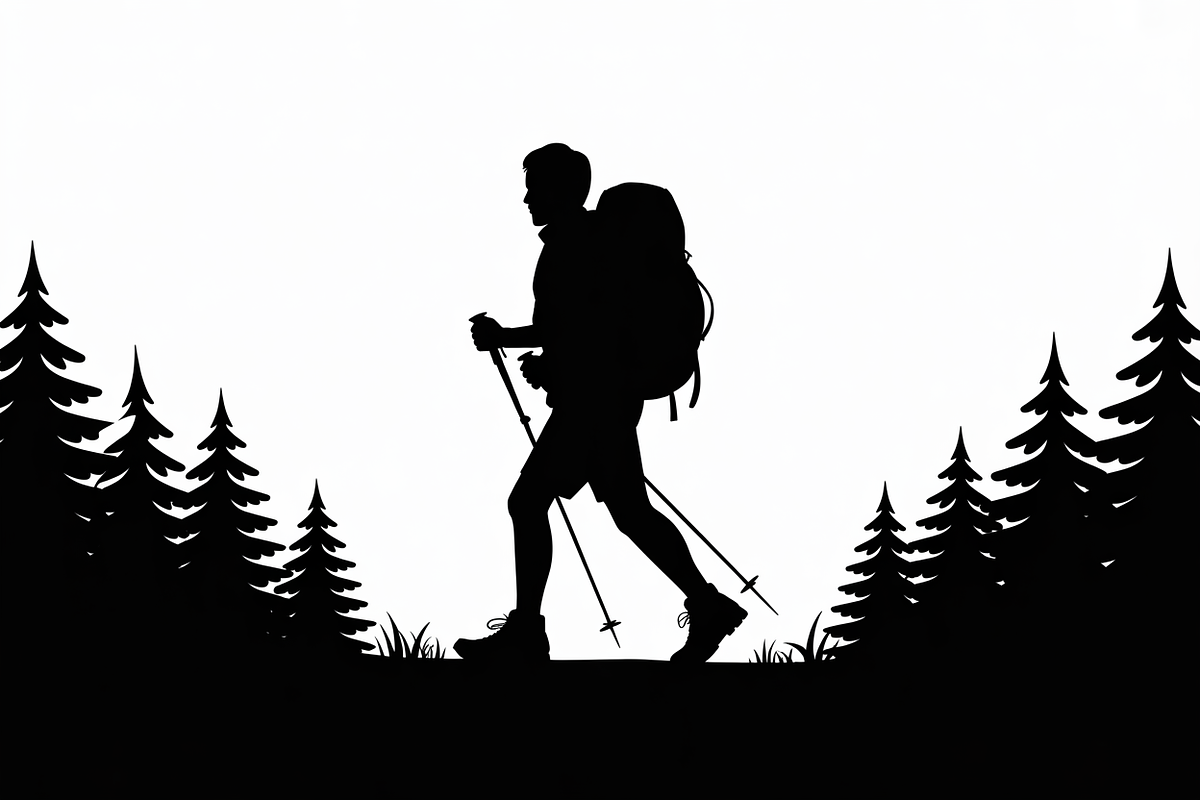 silhouette hiker climbing a mountain, an Illustration by Amazin_art (Photo 15 of 17)