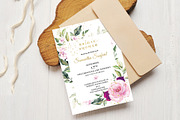 lavender Pink and Gold Bridal Shower, an Invitation Template by DreamsClipArt (Thumbnail 1 of 5)