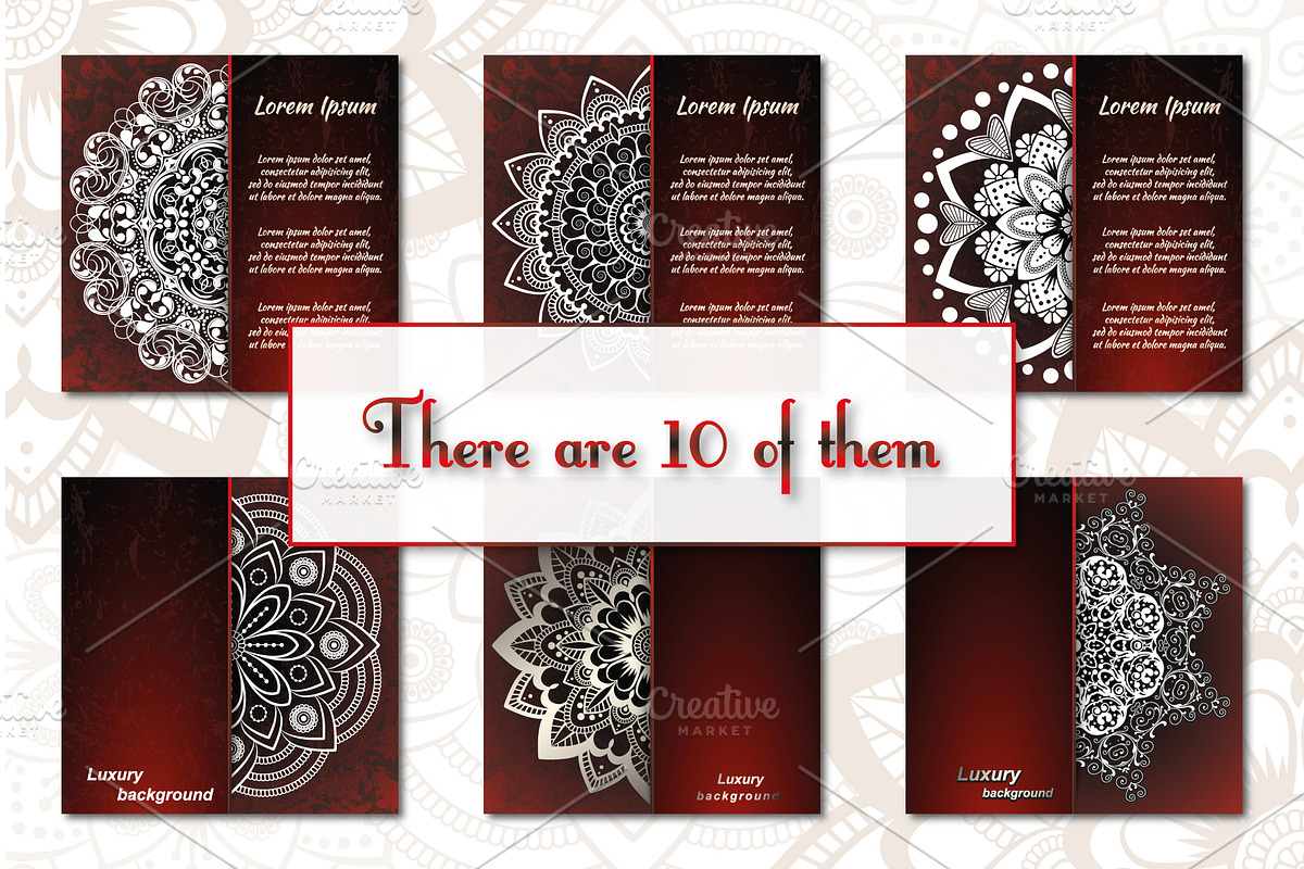 Vintage greeting cards with mandala, a Templates & Theme by BEZIL-ART (Photo 6 of 8)