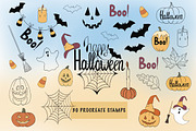 Halloween Procreate Stamps, a Brush Add-On by Mari_Caliart (Thumbnail 1 of 7)