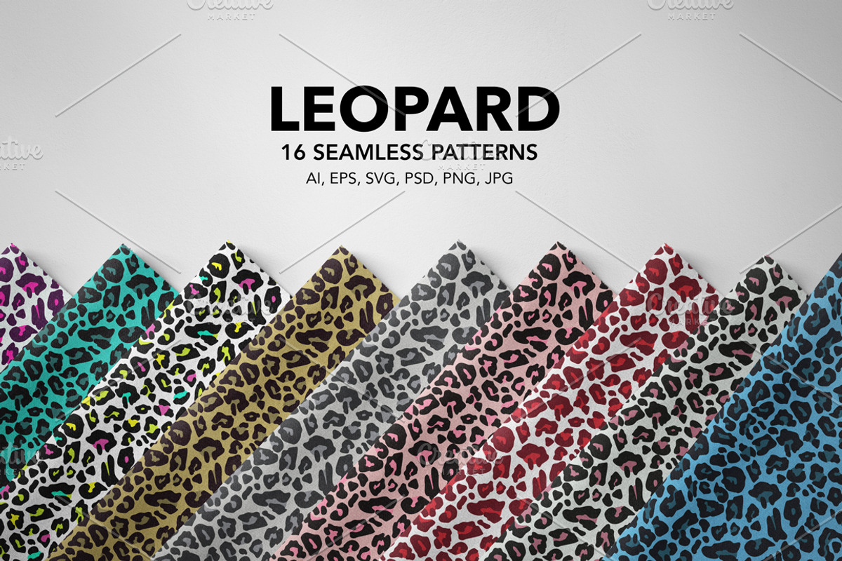 Leopard Skin Seamless Pattern Set., a Texture Graphic by Gomolach (Photo 1 of 21)