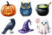 Watercolor Halloween Clipart Bundle, an Illustration by Craft Nest (Thumbnail 5 of 6)