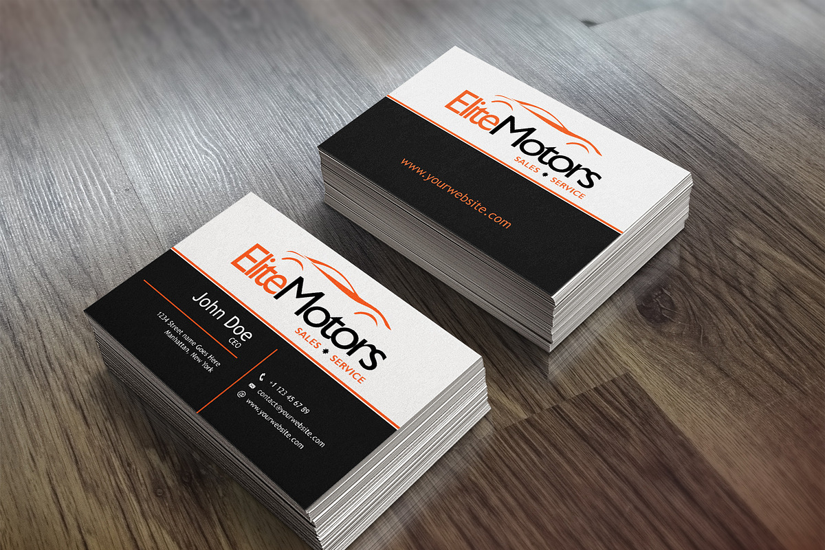 Car Dealer Business Cards, a Business Card Template by Aedaddy