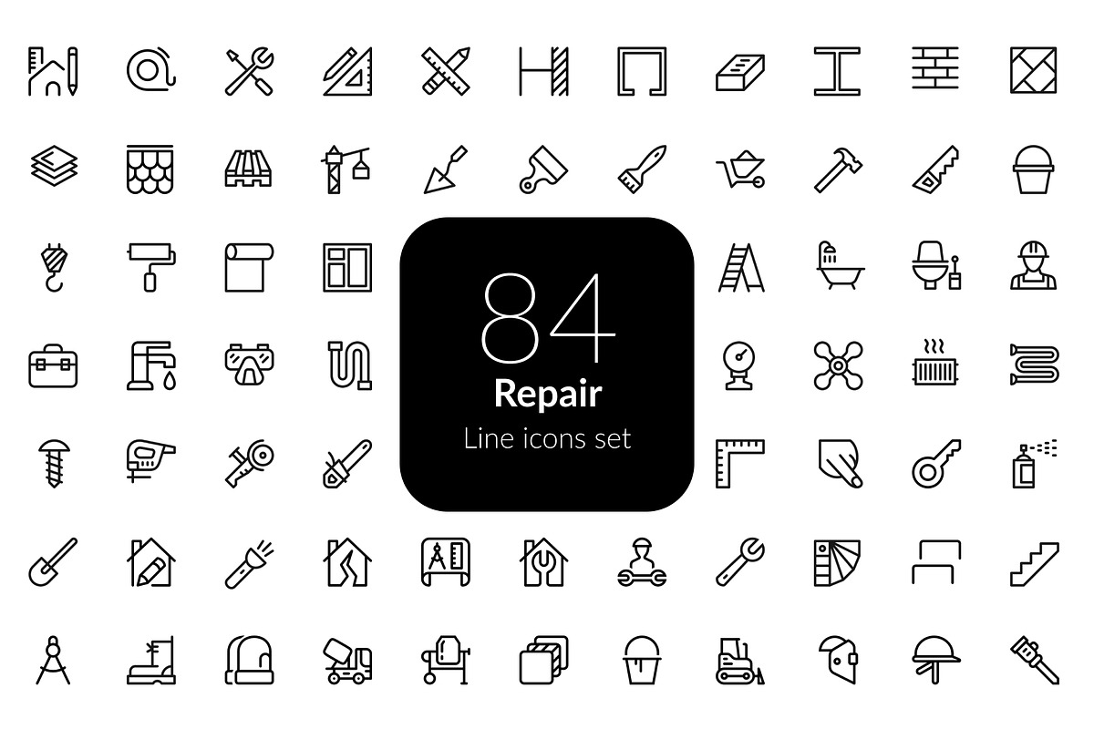 Repair line icons set, an Outline Icon by AIWD (Photo 1 of 2)