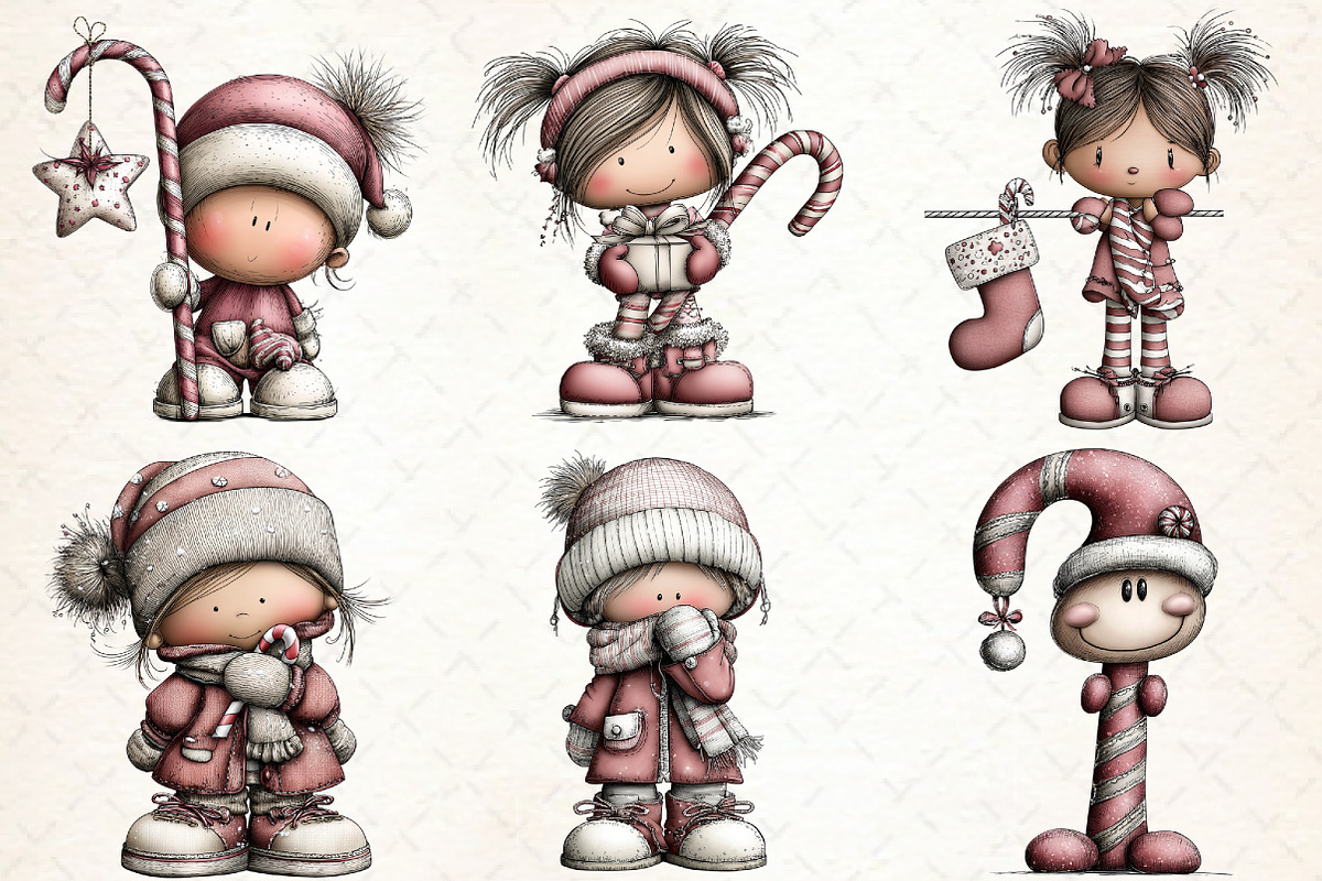 Christmas Candy Cane Characters, an Illustration by Libby Wishes (Photo 6 of 7)