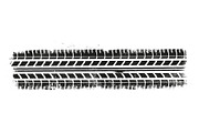 Tire Tracks With Grunge Effect, a Transportation Illustration by Black White Mouse Design (Thumbnail 1 of 4)