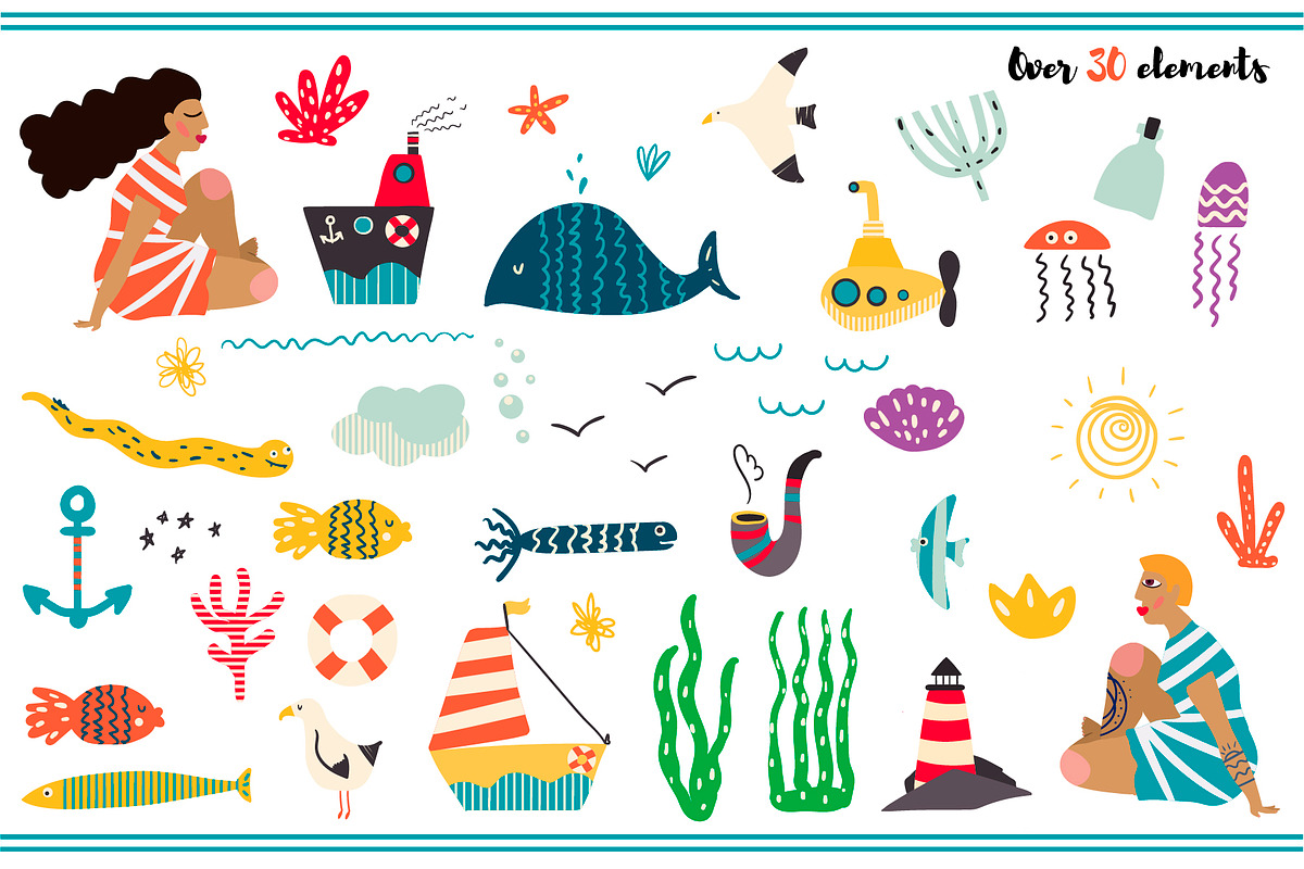 Dream about sea set, an Illustration by Kotozoid (Photo 2 of 11)