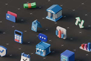 Finance Illustration 3D Icons Pack