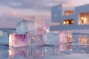 Glittering ice cubes by modern build, a Photo by Pixeness Studio