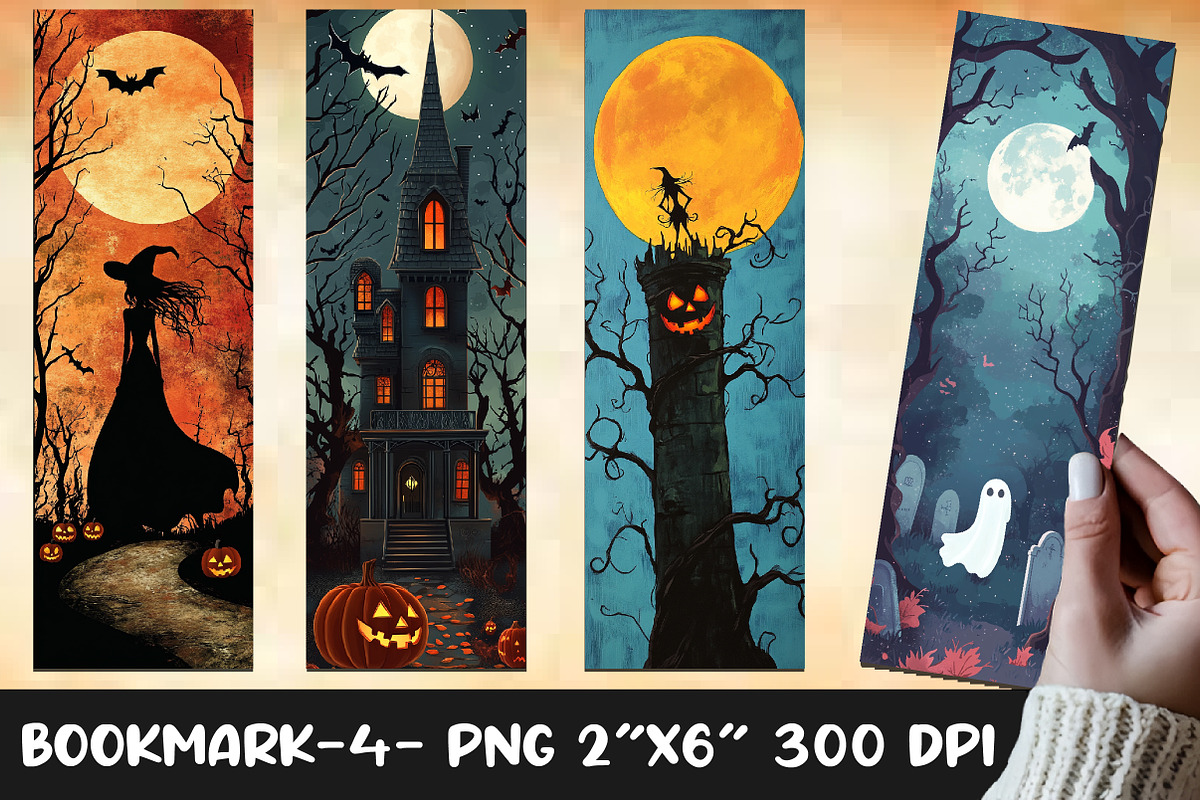 Halloween bookmarks png, an Illustration by Designworld