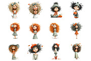Whimsical Curly Hair Girl Bundle, a Person Illustration by fashionaddict (Thumbnail 2 of 5)