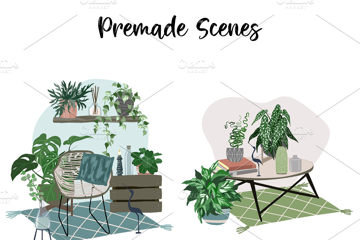 Indoor Plants, Vector Set, an Object Graphic by JSolomatina (Photo 3 of 13)