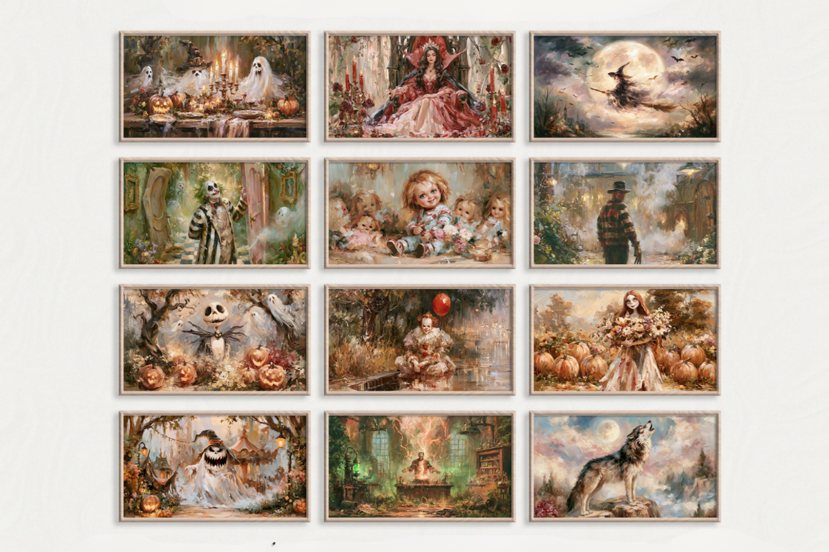 Halloween Oil Painting Frame Tv Art, a Seasonal Illustration by PrintablesByFranklyn (Photo 1 of 11)