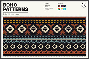 10 Seamless Tribal Boho Patterns