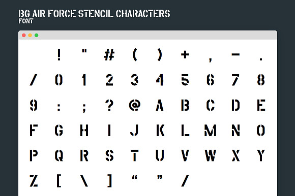 USAAF Air Force Stencil Font preview 5