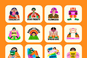 Cool Stickers Set, an Emoji Icon by Prosymbols (Thumbnail 7 of 8)