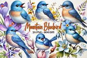 Spring Mountain Bluebird clipart, a Work Illustration by OK Design (Thumbnail 1 of 4)