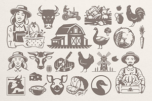 Farm Logos & Badges Vintage Style