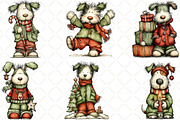 Whimsical Christmas Dog Clipart, an Animal Illustration by Black Bird Studio (Thumbnail 5 of 6)