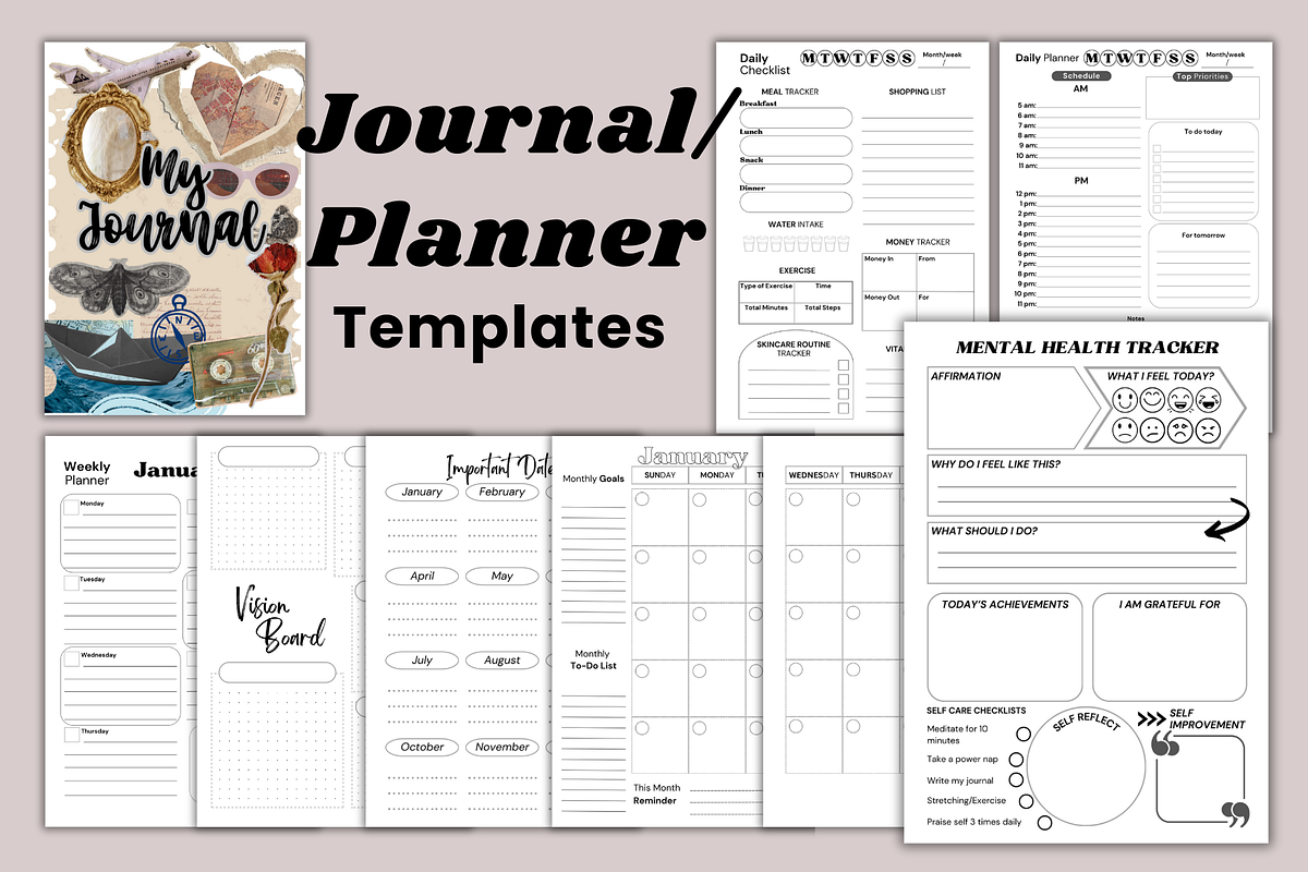 Planner / Journal Templates, a Templates & Theme by EffahArt (Photo 1 of 7)
