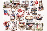 Patriotic 4th of July Clipart, a Person Illustration by GlamArtZhanna (Thumbnail 3 of 8)