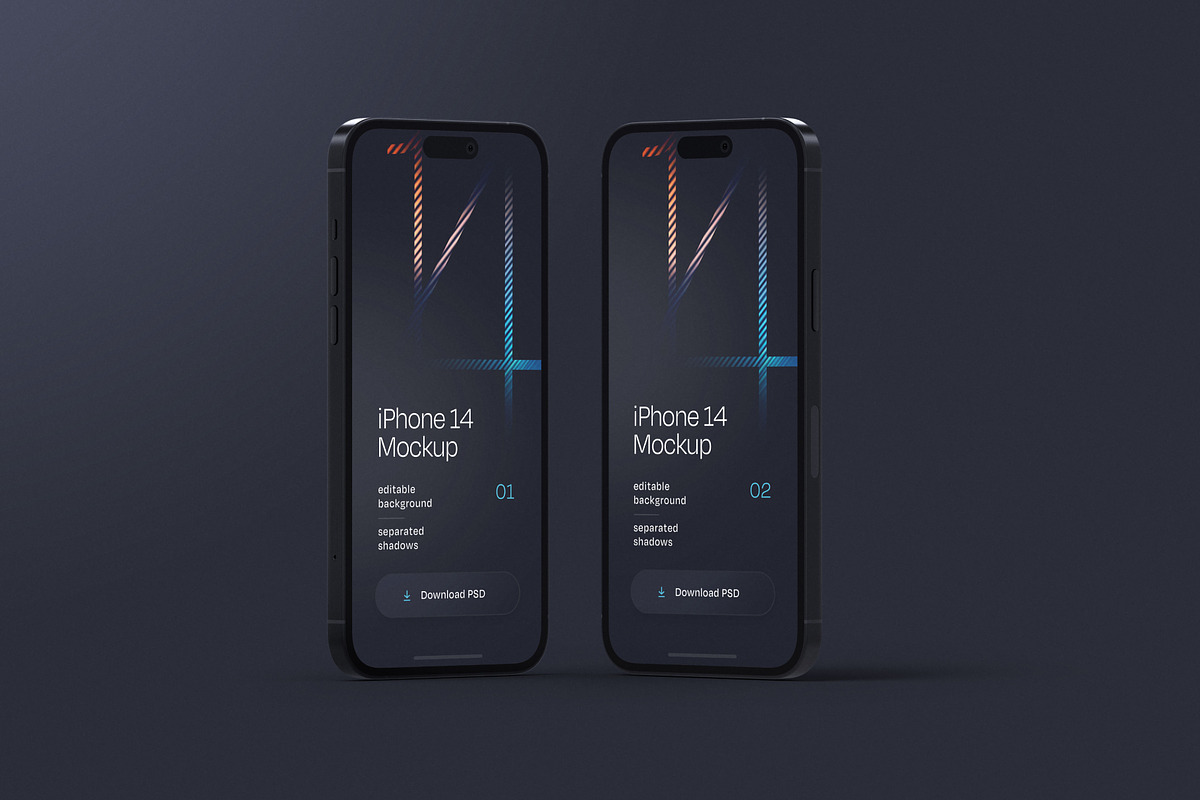 Dark iPhone 14 Pro Mockup Set, an iPhone Mockup by Deeplab (Photo 14 of 15)