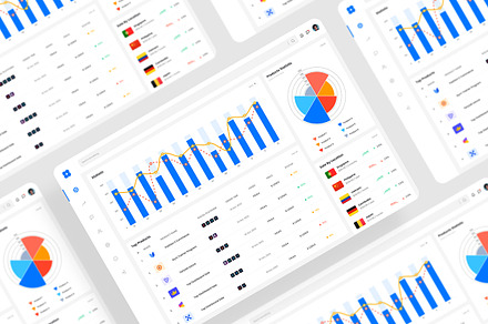 Management Dashboard UI Kit, an UI Kit Template by iDoodle Studio