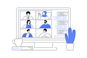 Videoconference chat isolated, an Illustration by Visual Generation