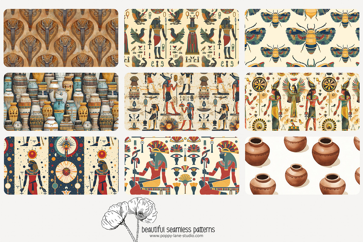 70 Ancient Egypt seamless pattern, a Pattern Graphic by Poppy Lane Studio (Photo 4 of 10)