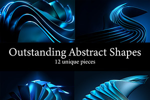 12 Modern Abstract Wavy Design Shape, an Object 3D Model by NikitaKapustin