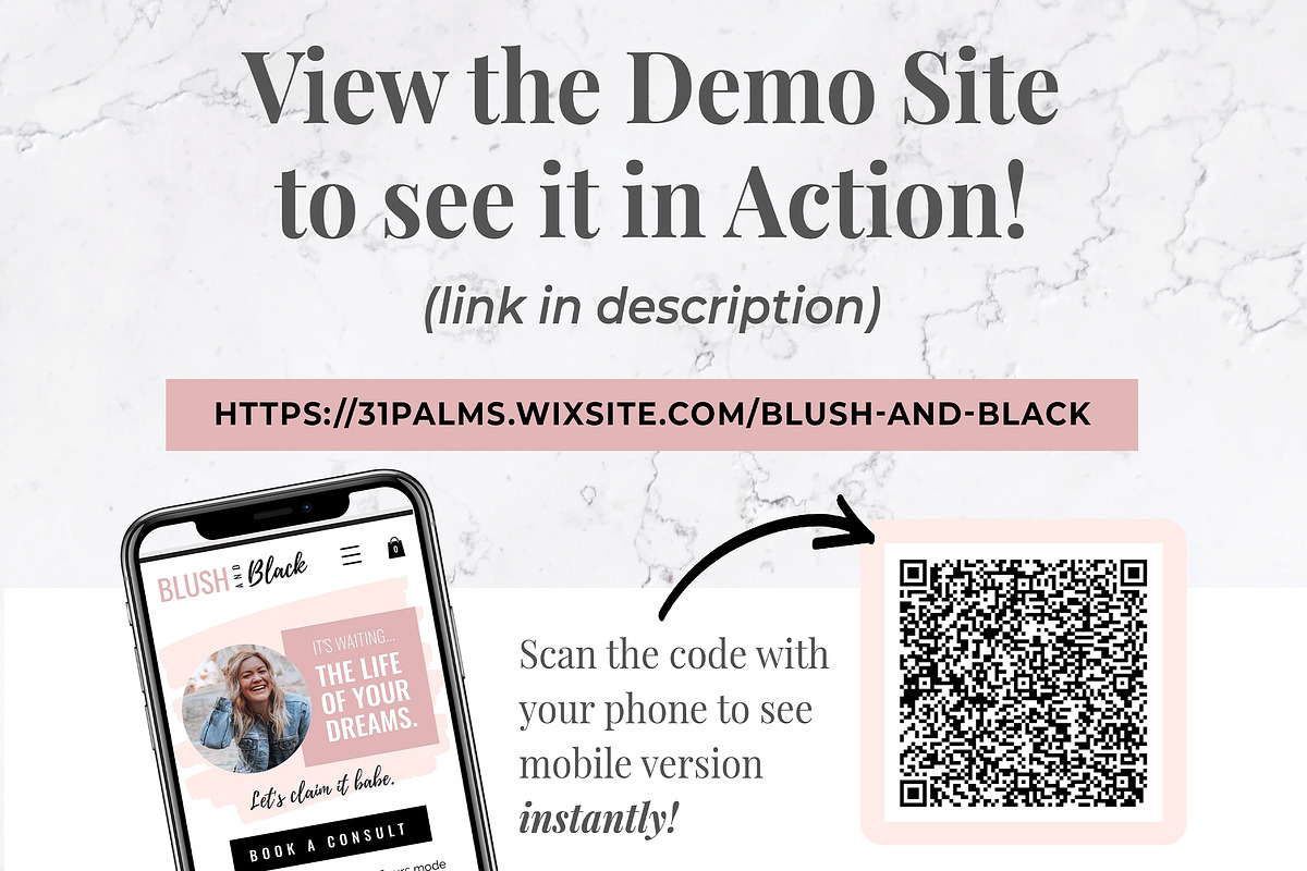 Wix Website Template | Blush & Black, a Wix Template by Thirty One Palms Studio (Photo 4 of 6)