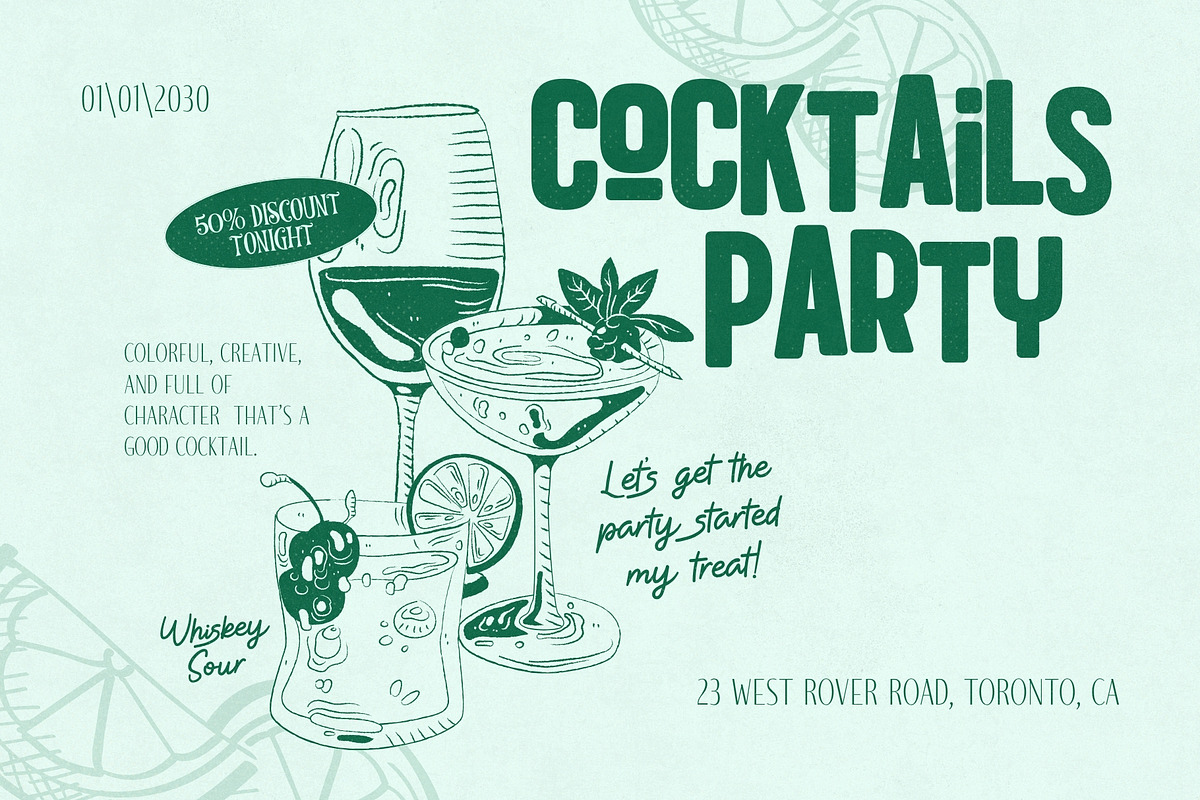 Diner Font Bundle - 30 Retro Fonts!, a Sans Serif Font by HipFonts (Photo 7 of 10)