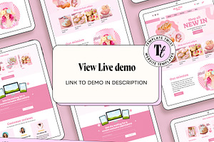 Pink Bakery Cake Website Template