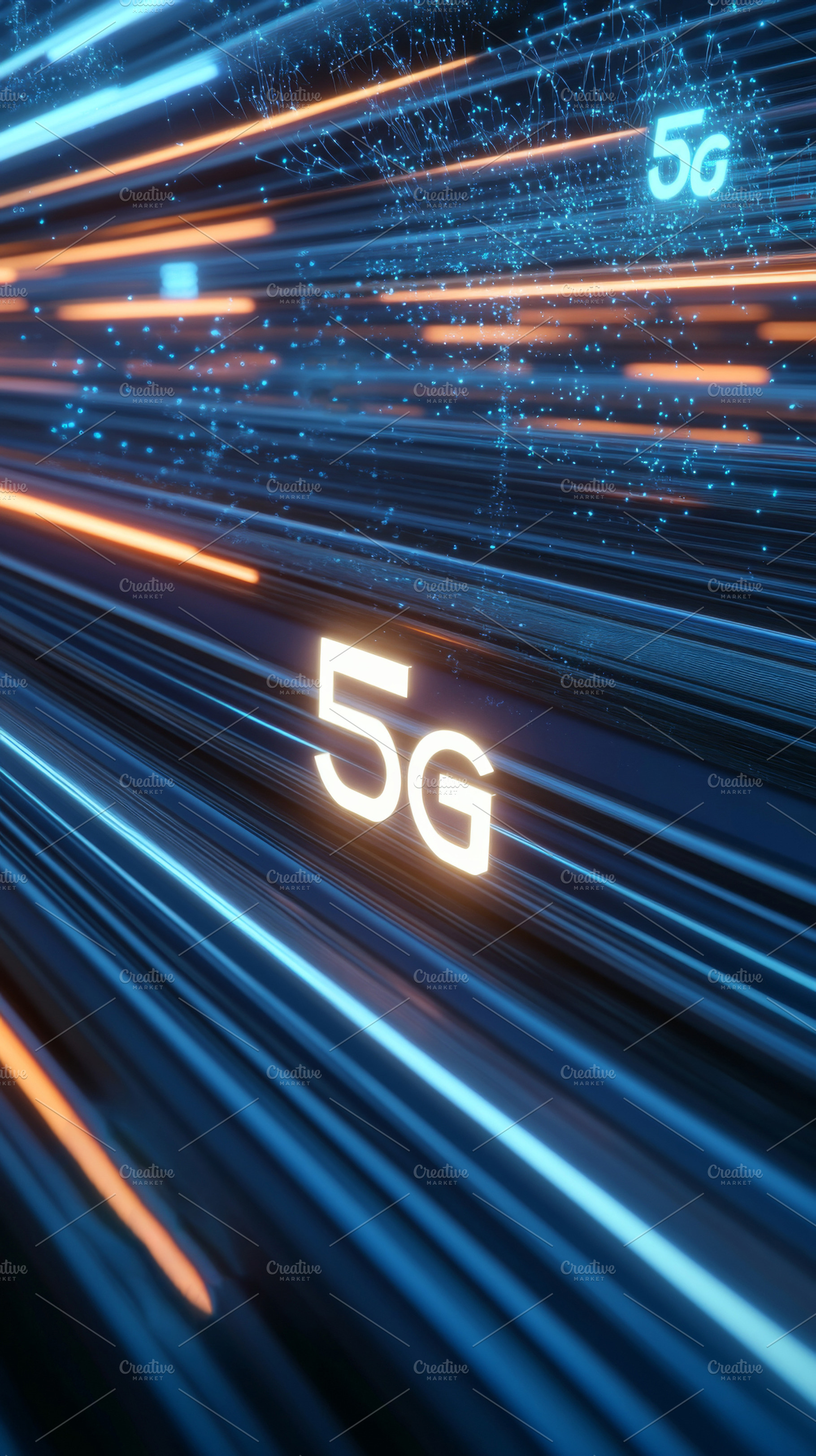 5G technology concept with glowing, a Photo by Dvoevnore photos