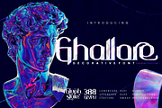 Ghallore Decorative, a Sans Serif Font by Glyphstyle (Thumbnail 1 of 6)