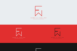 Alphabet icon logo FW or WF