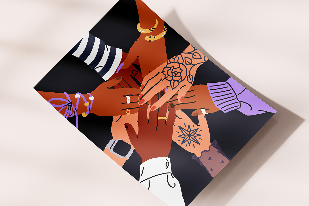Female hands together, women team, a Person Illustration by PaperTrident (Photo 3 of 3)