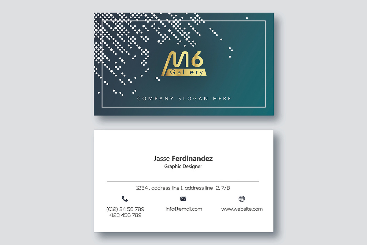 Halftone Business Card Template- S10, a Business Card Template by M6 Gallery (Photo 3 of 5)