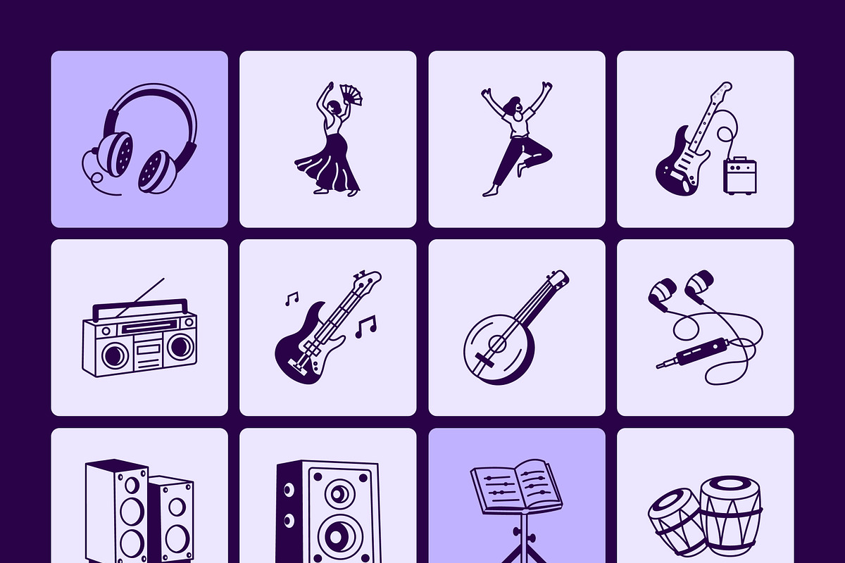 Music Doodles, an Outline Icon by Vectors Market (Photo 8 of 9)