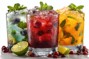 Refreshing Iced Cocktails Mint Berri, a Photo by Pixeness Studio