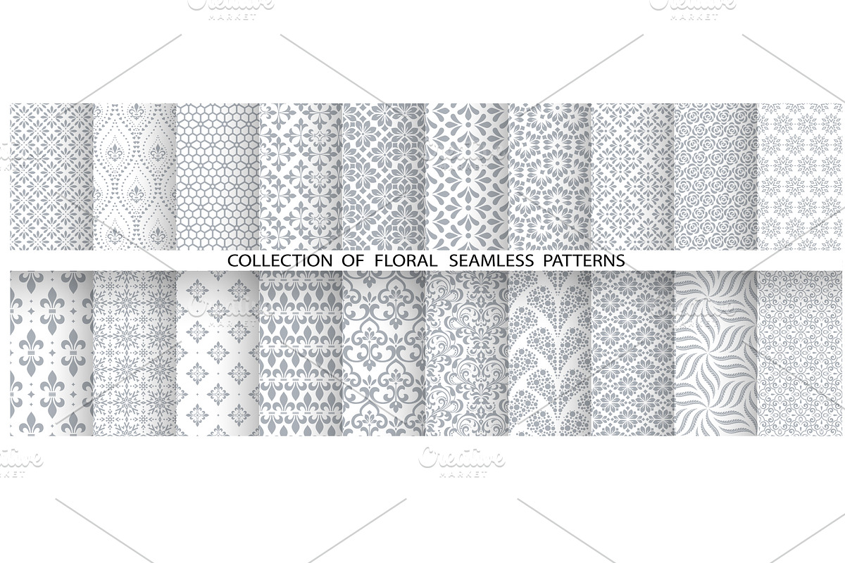 Geometric floral set of patterns., a Pattern Graphic by RODINA (Photo 1 of 3)