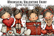 Whimsical Valentine Fairy Clipart, an Illustration by Dream Creation (Thumbnail 1 of 6)