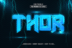 Thor 3D Editable Text Effect Style