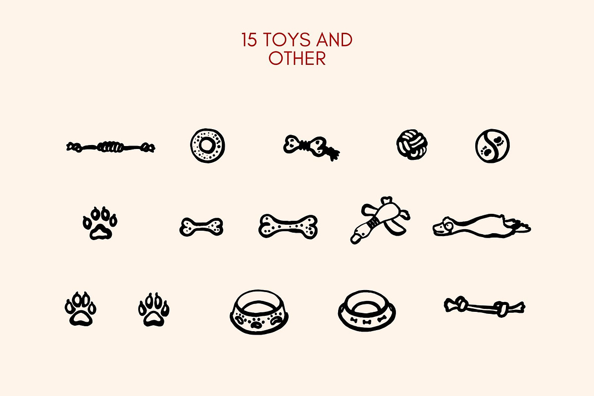 Hand-Drawn Dogs Cliparts Set, an Animal Illustration by Veronika Gotovceva (Photo 6 of 8)