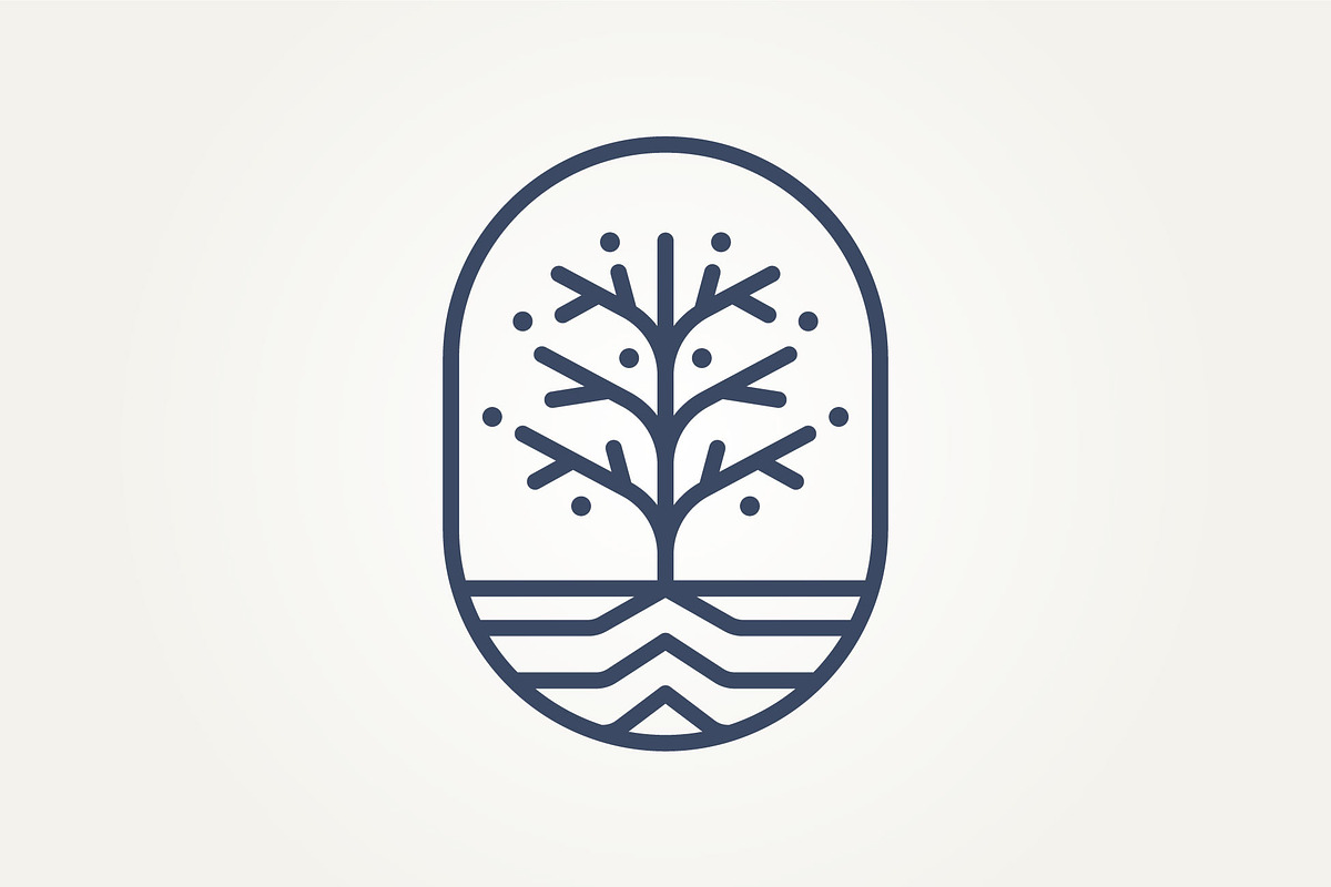 nature tree line art badge icon logo, a Branding & Logo Template by Blazybone (Photo 2 of 2)