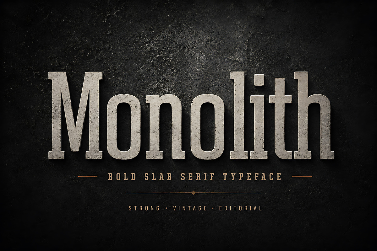 Monolith, a Slab Serif Font by Wow Magic (Photo 1 of 5)