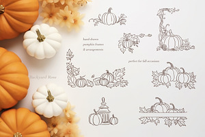 Pumpkin Line Art & Frames