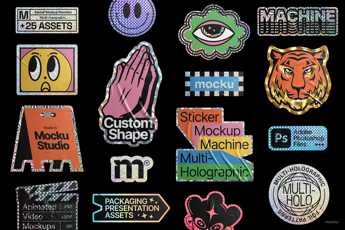 Sticker Mockup Machine Multi-Holo, a Packaging Mockup by Mocku (Photo 5 of 22)