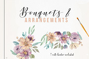 Purple Cream Floral Watercolor, an Illustration by Bloomella (Thumbnail 2 of 5)