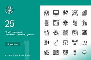Film Production & Cinematic Workflow, an Outline Icon by IconBunny